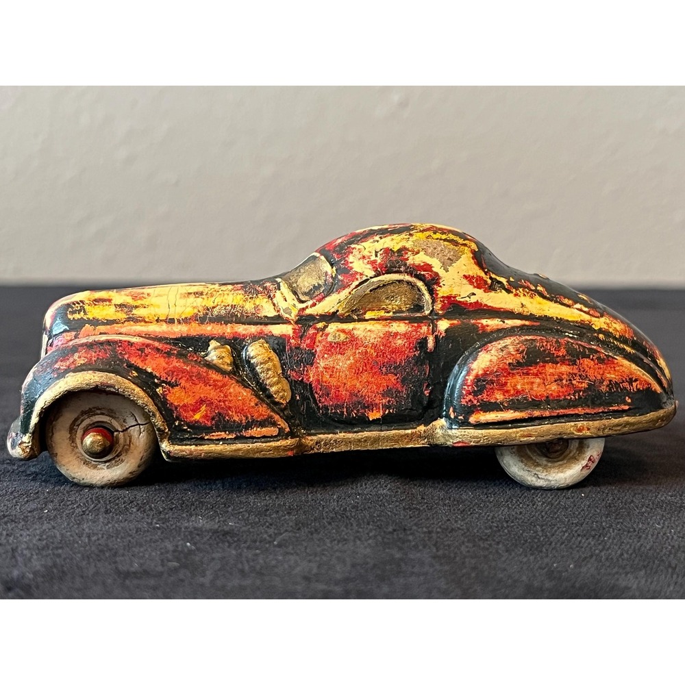 1930s Sun Rubber Co Toy Car No 35 Art Deco Coupe Barberton Ohio Vintage Rubber